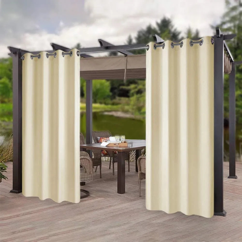 Ivory Outdoor Curtain Panel 50x106 Grommet Patio Porch Pergola Privacy 1 Panel