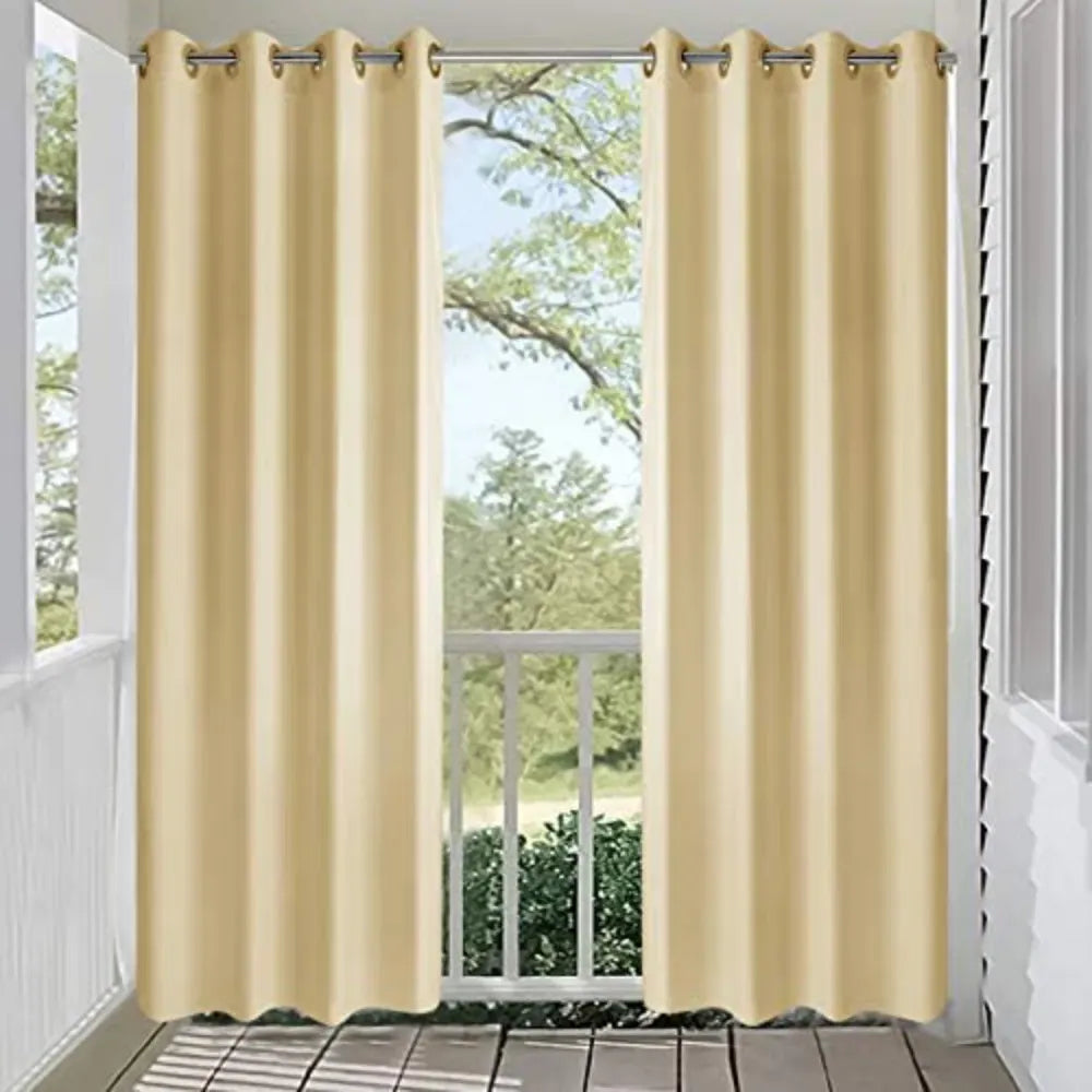 50x84 Beige Indoor Outdoor Curtain Panel Grommet Patio Pergola Privacy 1 Panel