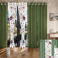 9 Piece Sage Green Watercolor Floral Bedspread Curtain Set Queen King Cal King