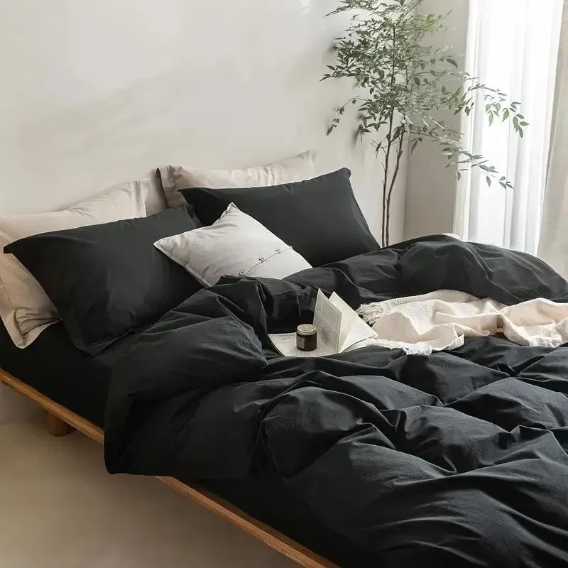 King Duvet Cover Set Soft Microfiber Luxury Bedding Hidden Zipper Corner Ties