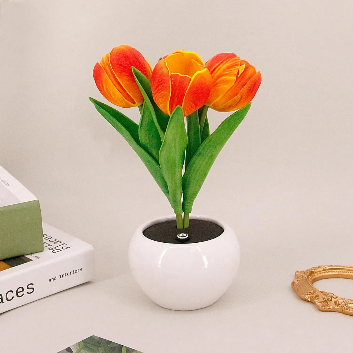 Tulip Lamp LED Table Lamp Flower Vase Desktop Decoration Dimmable Night Light