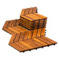 Interlocking Acacia Wood Deck Tiles 12x12 10 Pack Outdoor Patio Balcony Flooring