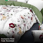 9 Piece Sage Green Watercolor Floral Bedspread Curtain Set Queen King Cal King