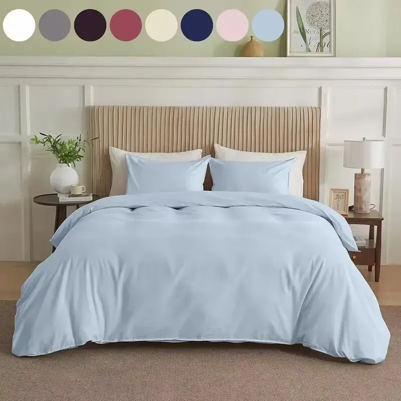 Duvet Cover Set Twin Queen Ultra Soft Luxury Hidden Zipper Corner Ties Bedding