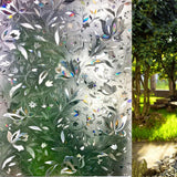 Privacy Window Film Frosted Glass Static Cling 3D Tulip No Glue Removable Decor