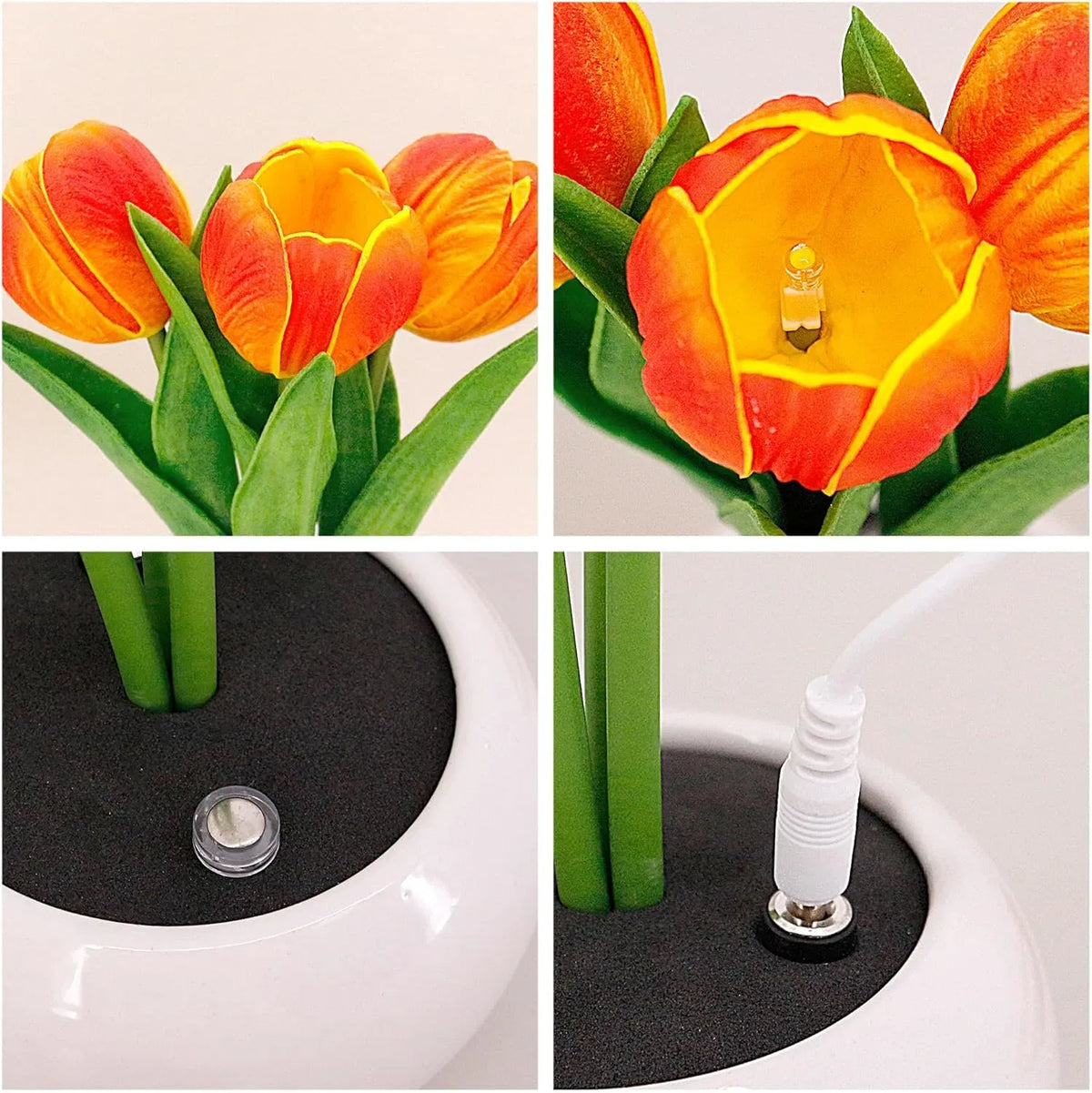 Tulip Lamp LED Table Lamp Flower Vase Desktop Decoration Dimmable Night Light
