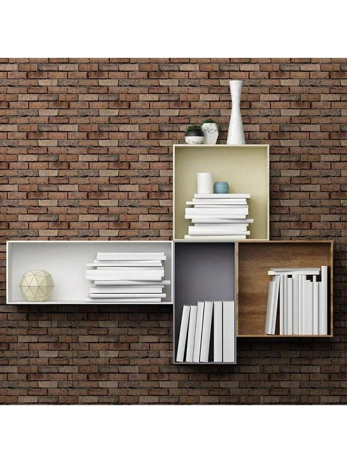 10 Pack 3D Brick Wall Panels 11.8" Peel Stick Faux Brick PE Foam Wallpaper