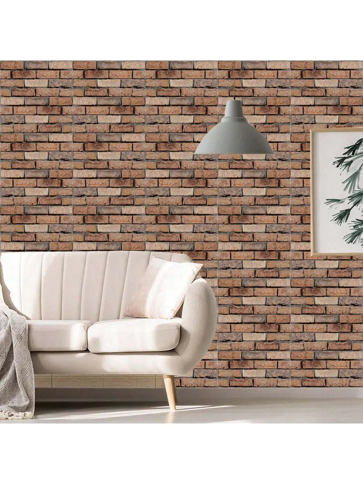 10 Pack 3D Brick Wall Panels 11.8" Peel Stick Faux Brick PE Foam Wallpaper