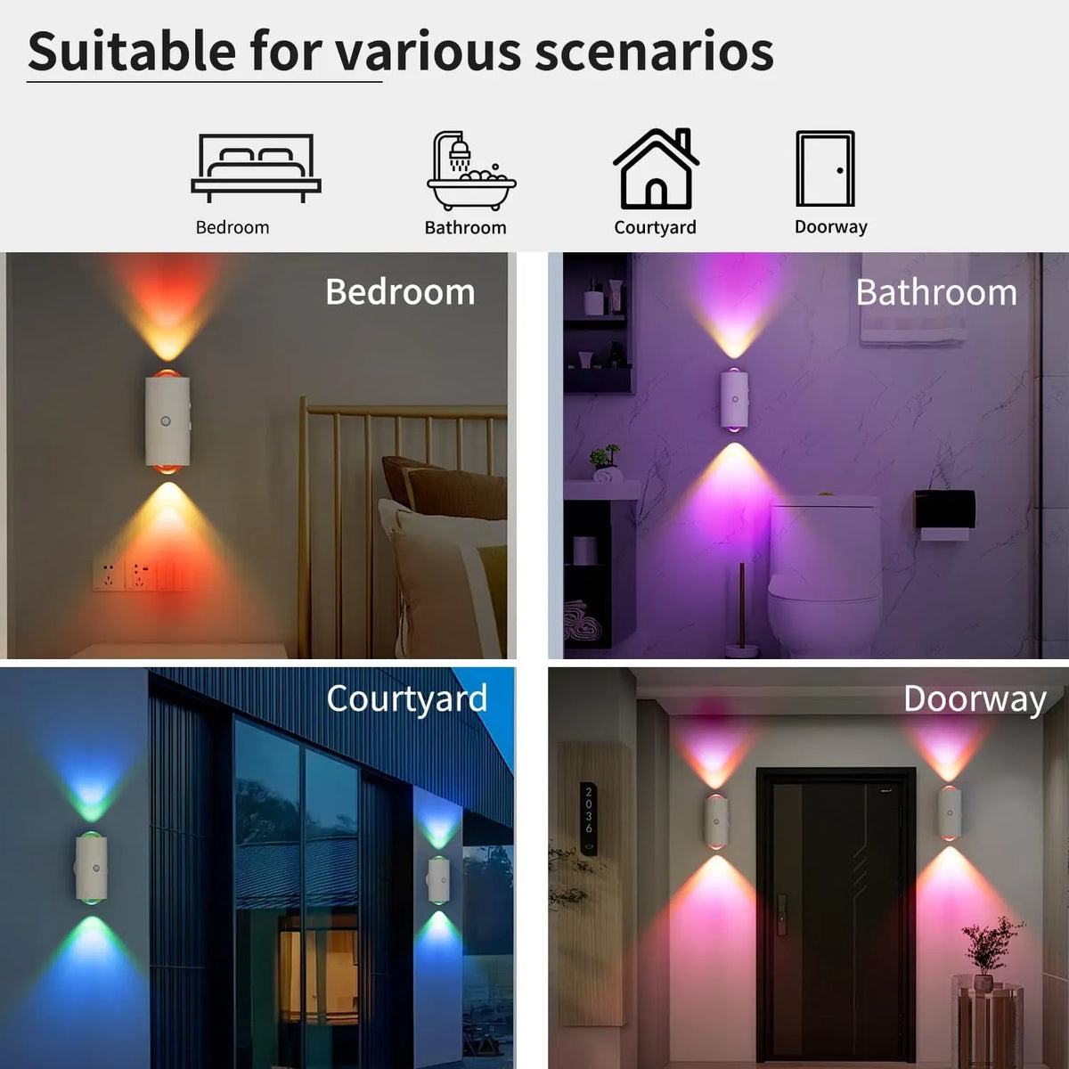 LED Motion Sensor Night Light Rechargeable Wireless Magnetic Wall Light Sconce
