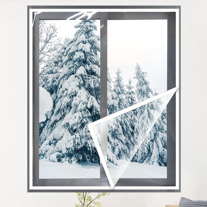 Window Insulation Kit Clear Reusable Winter Draft Stopper 63x63 71x79 No Drill