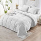 White Comforter Set Box Stitch Down Alternative All Season Microfiber Bedding