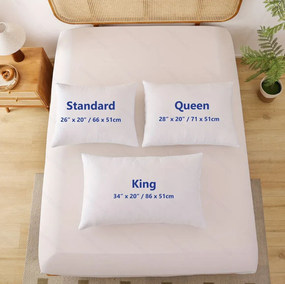 Extra Firm Pillow Queen King Standard Size White Adjustable Bed Pillow Support