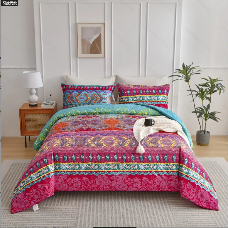 Boho Duvet Cover Set Twin Queen King Soft Microfiber Geometric Bedding Decor Set