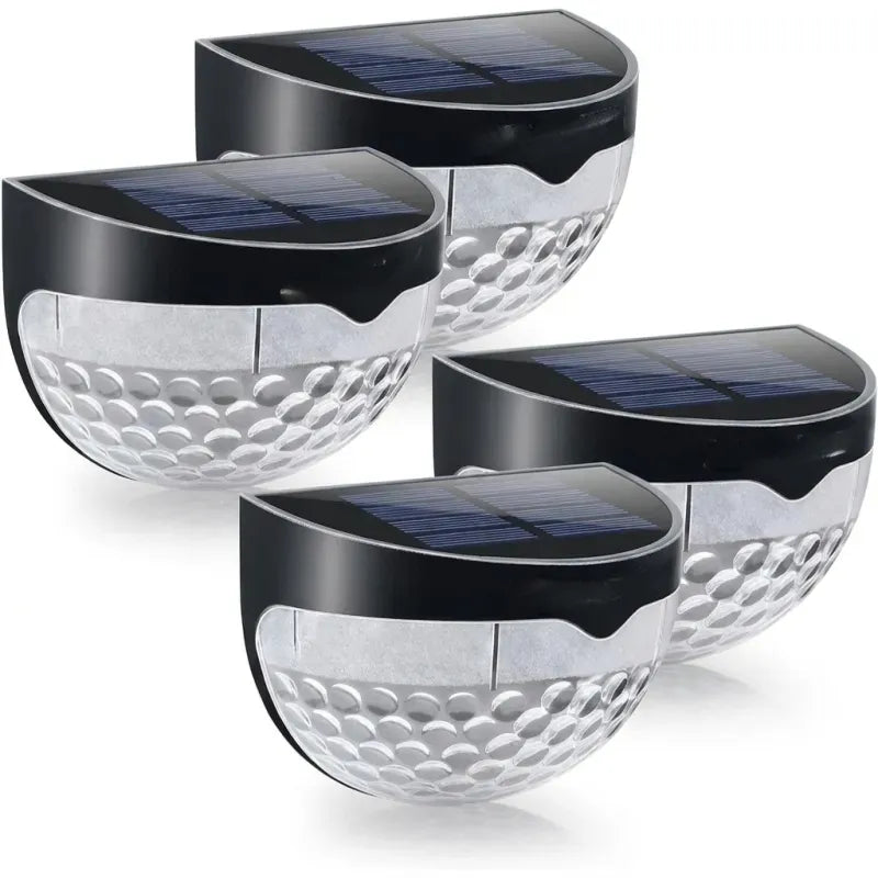 RGB Solar Fence Lights Outdoor Waterproof Deck Step Stair Post Lights Black 6 Pack