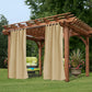 Beige Indoor Outdoor Curtain Panel Tab Top Patio Pergola Privacy Drape 1 Panel
