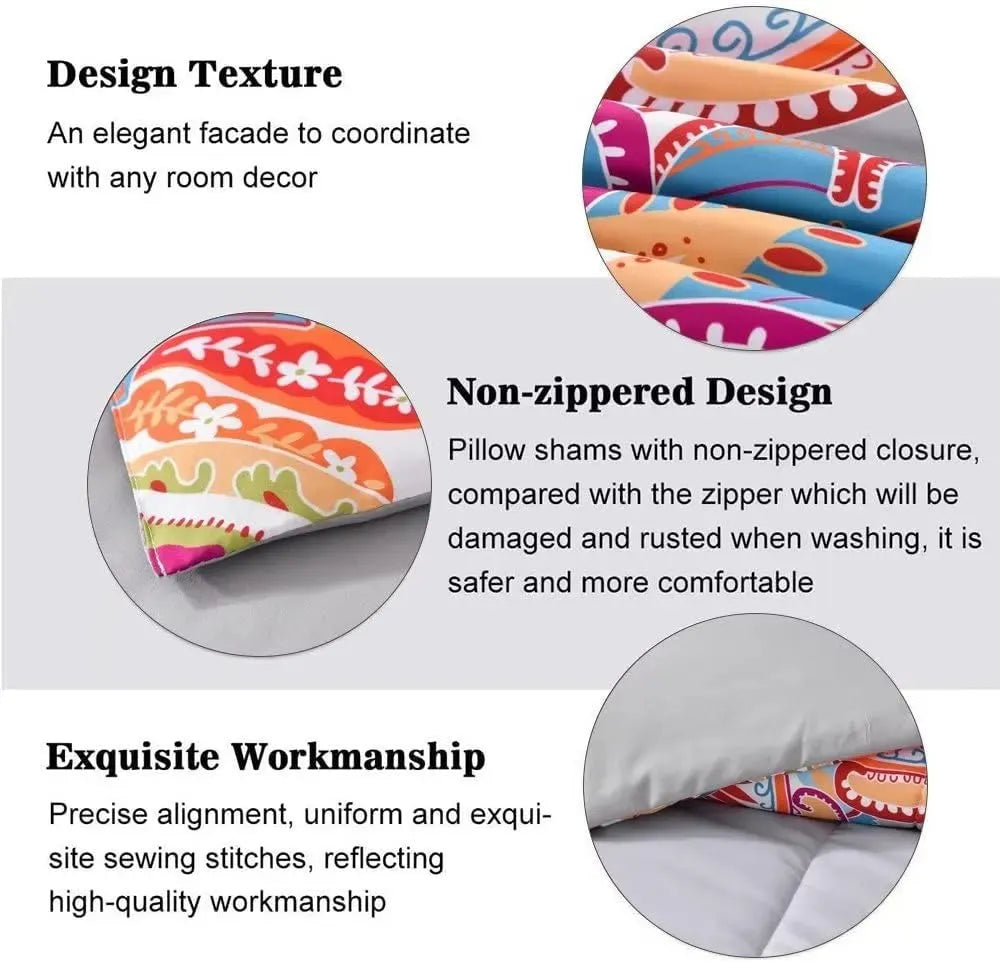 Boho Duvet Cover Set Twin Queen King Soft Microfiber Geometric Bedding Decor Set
