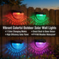RGB Solar Fence Lights Outdoor Waterproof Deck Step Stair Post Lights Black 6 Pack