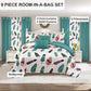 9 Piece Boho Feather Bedspread Curtain Set Queen King Cal King Bedding