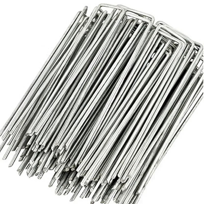 Galvanized Landscape Fabric Staples 6 Inch 11 Gauge Garden Weed Barrier Pins