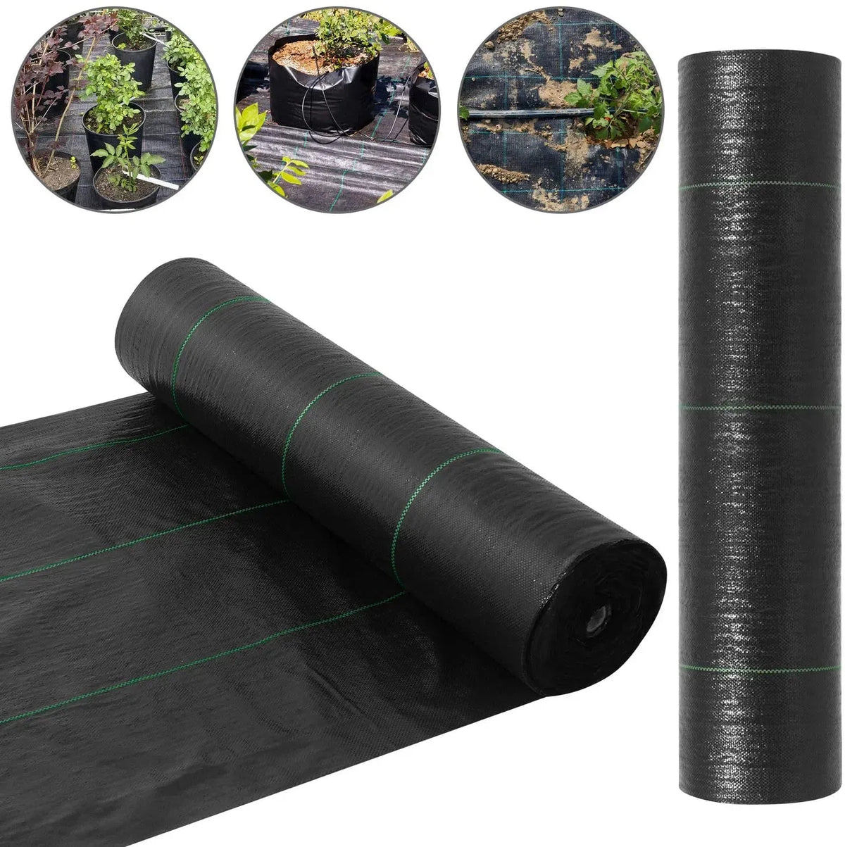 3x100ft Weed Barrier Fabric 3oz Woven PP Landscape Garden Ground Cover Black