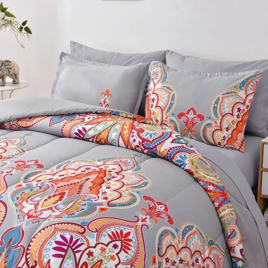 Boho Duvet Cover Set Twin Queen King Soft Microfiber Geometric Bedding Decor Set