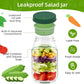 Salad Container with Side Opening Leak Resistant Meal Prep Box Dressing Cup 1 2PK