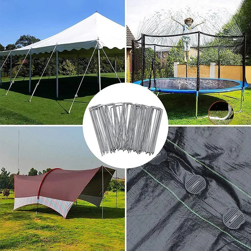 4 Inch Galvanized Landscape Fabric Staples 11 Gauge Garden Weed Barrier Pins