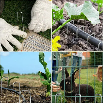 Galvanized Landscape Fabric Staples 6 Inch 11 Gauge Garden Weed Barrier Pins