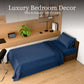 Twin Size Sheets 3PC Navy Blue Brushed Microfiber 14" Deep Pocket Bed Sheet Set