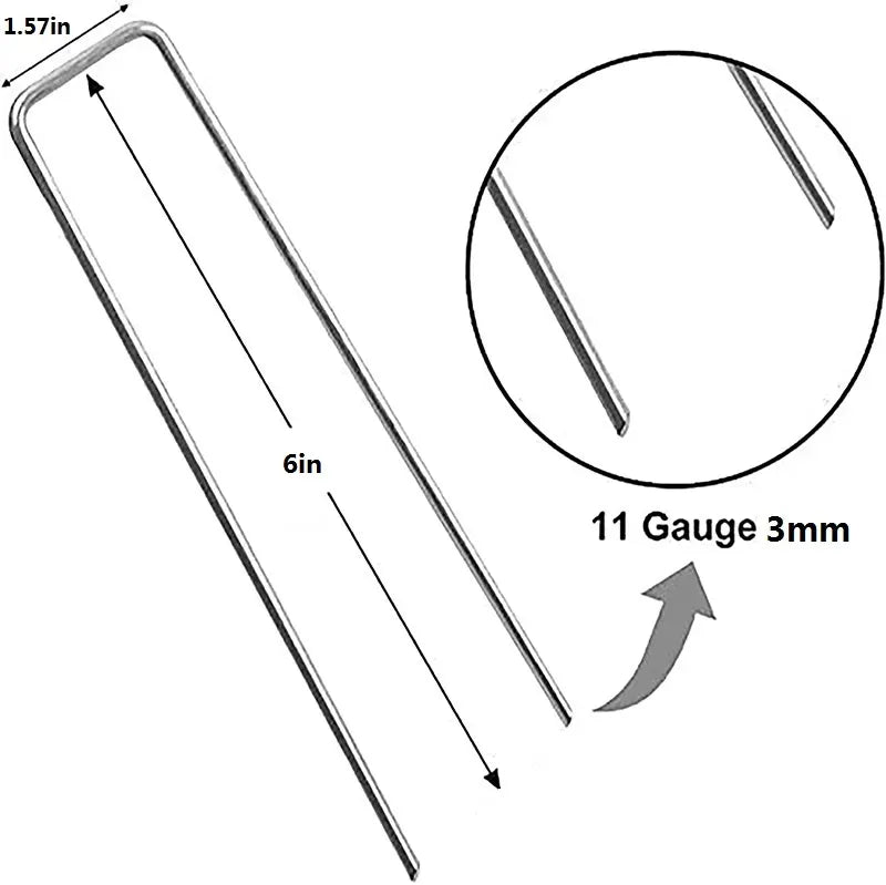 Galvanized Landscape Fabric Staples 6 Inch 11 Gauge Garden Weed Barrier Pins