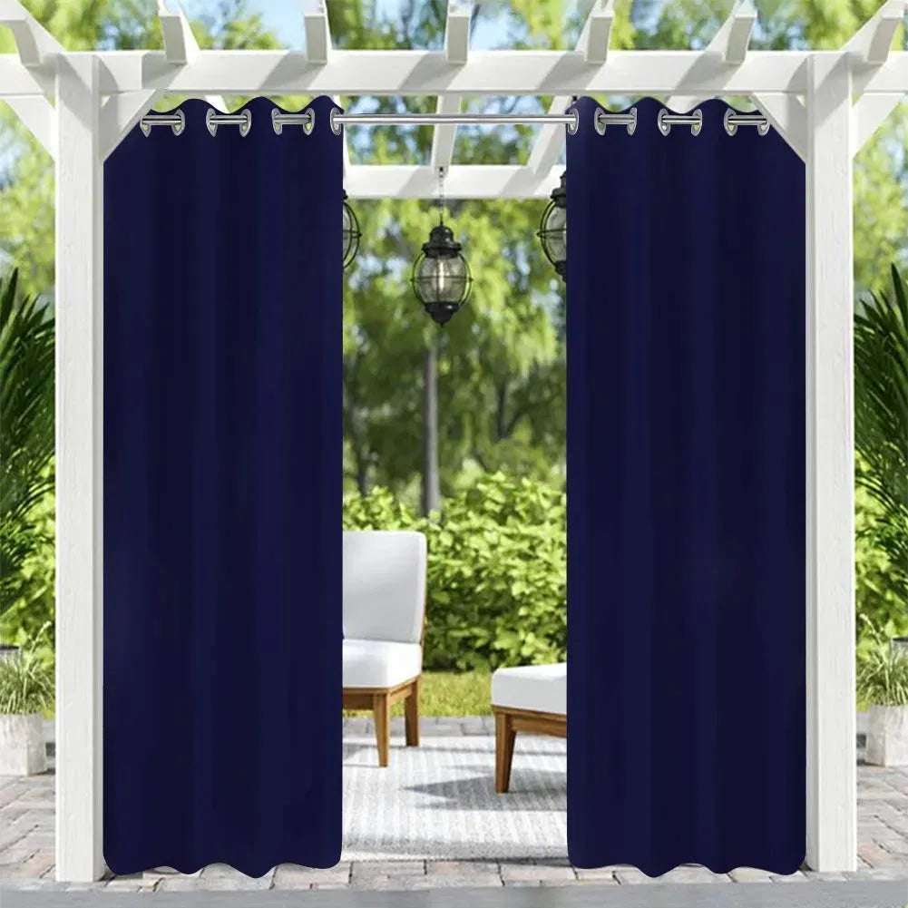 50x96 Outdoor Blackout Curtain Dark Blue Grommet Patio Pergola Privacy 1 Panel