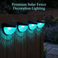 RGB Solar Fence Lights Outdoor Waterproof Deck Step Stair Post Lights Black 6 Pack