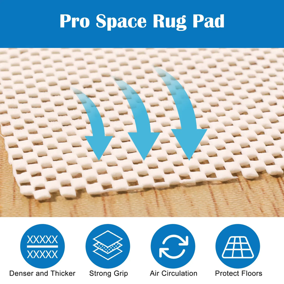 Non Slip Rug Pad 6x9 For Hardwood Floors Area Rug Gripper Mat Cushion White New