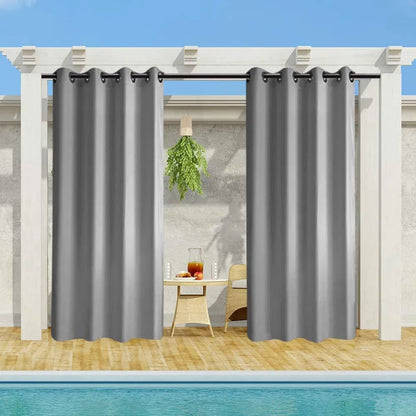 Outdoor Blackout Curtain Panel Grommet Patio Pergola Privacy 1 Panel 50in Wide