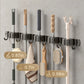 Wall Mount Broom and Mop Holder Heavy Duty Metal Tool Organizer Rack With Hooks