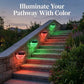 RGB Solar Fence Lights Outdoor Waterproof Deck Step Stair Post Lights Black 6 Pack