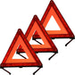 3 Pack Safety Reflective Warning Triangles Roadside Emergency Red Orange Case