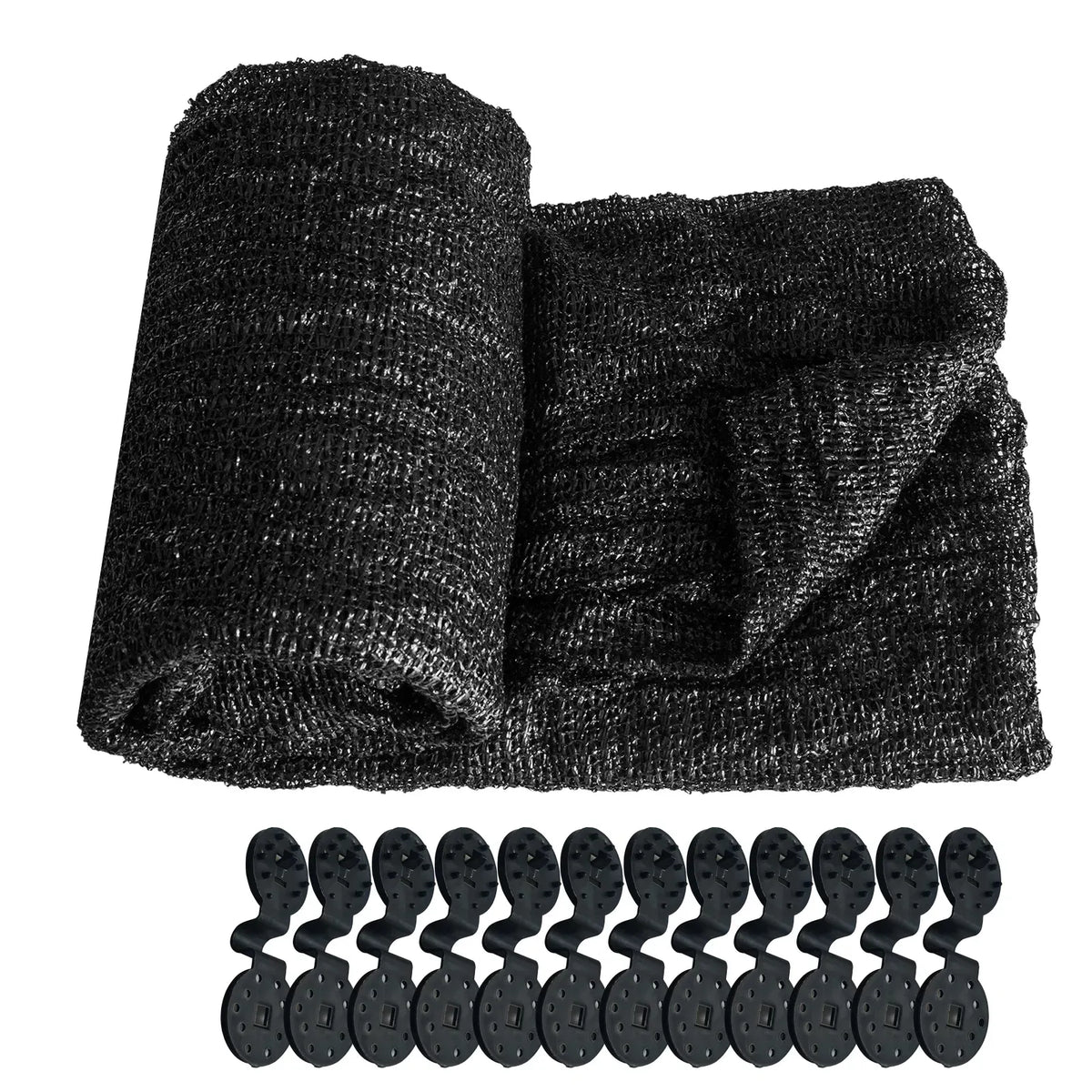 10x10ft Black Shade Cloth Garden Sun Shade Net Greenhouse Plant Cover Clips