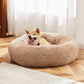 24" Donut Dog Bed Fluffy Round Faux Fur Pet Bed Small Dogs Cats Washable Non Slip