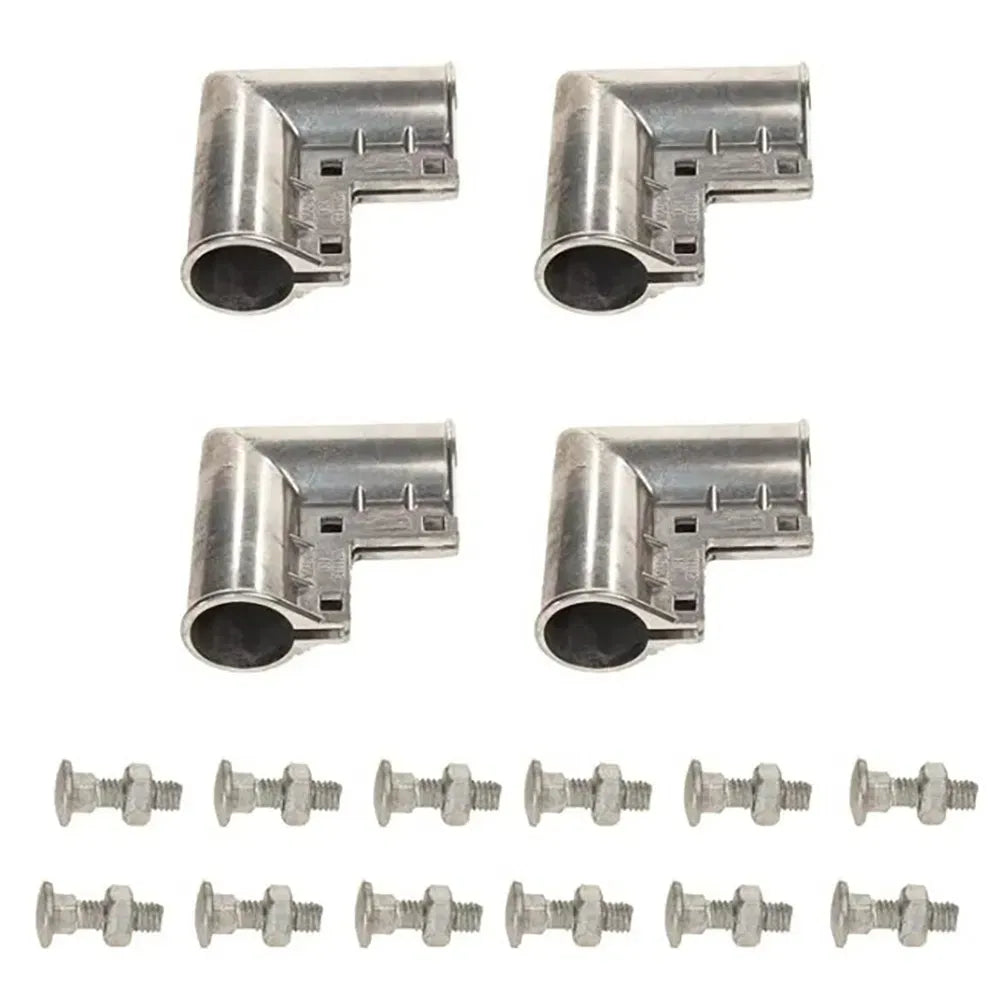 4 Pack Chain Link Fence Gate Corner Elbow 1-3/8in OD Pipe Aluminum Hardware