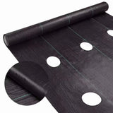3 ft x 12 ft Easy Plant Weed Block Fabric Pre Cut 6 In Planting Hole 2.9 oz Black