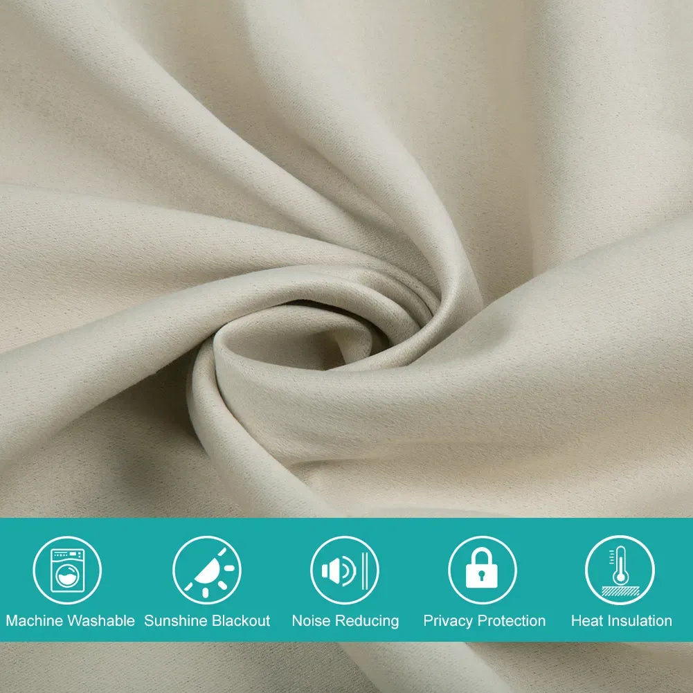 Blackout Curtains Set of 2 52x84 Thermal Grommet Room Darkening Privacy