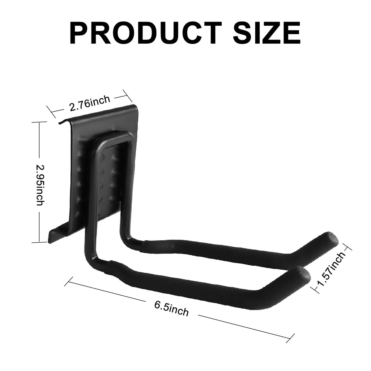 2 Pack Garage Storage Hooks Wall Mount Metal Ladder Hose Tool Organizer Black
