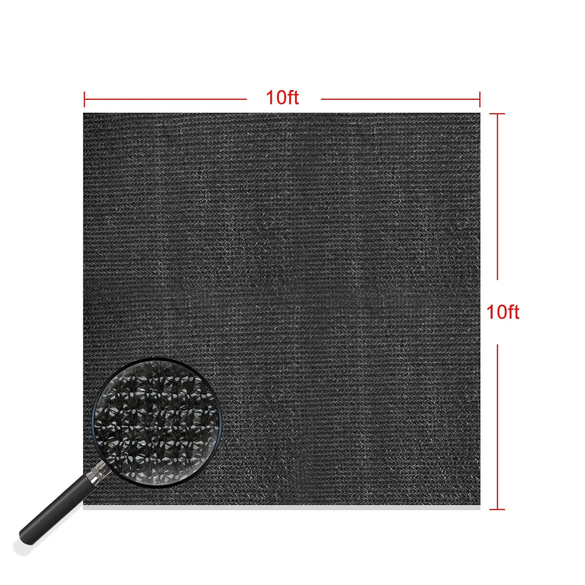 10x10ft Black Shade Cloth Garden Sun Shade Net Greenhouse Plant Cover Clips