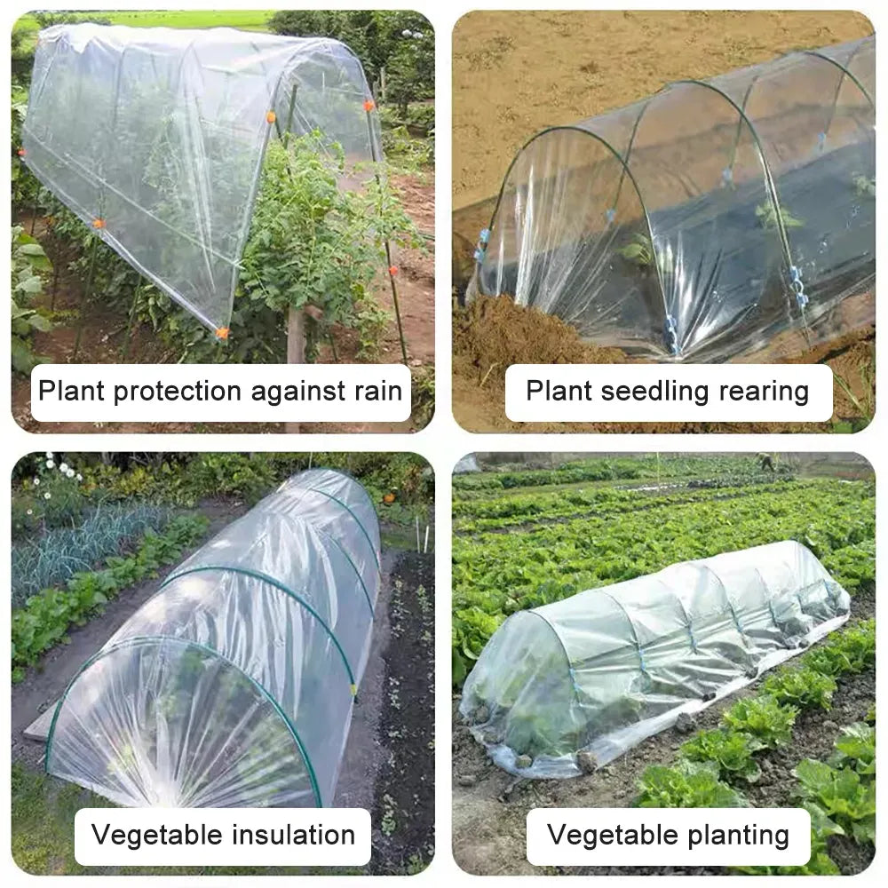 12x16 Greenhouse Film Polyethylene UV Resistant Clear Grow Tunnel Cover