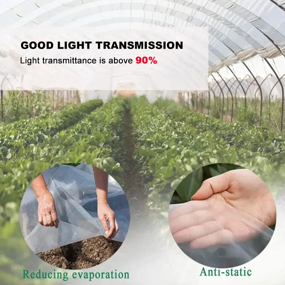12x16 Greenhouse Film Polyethylene UV Resistant Clear Grow Tunnel Cover