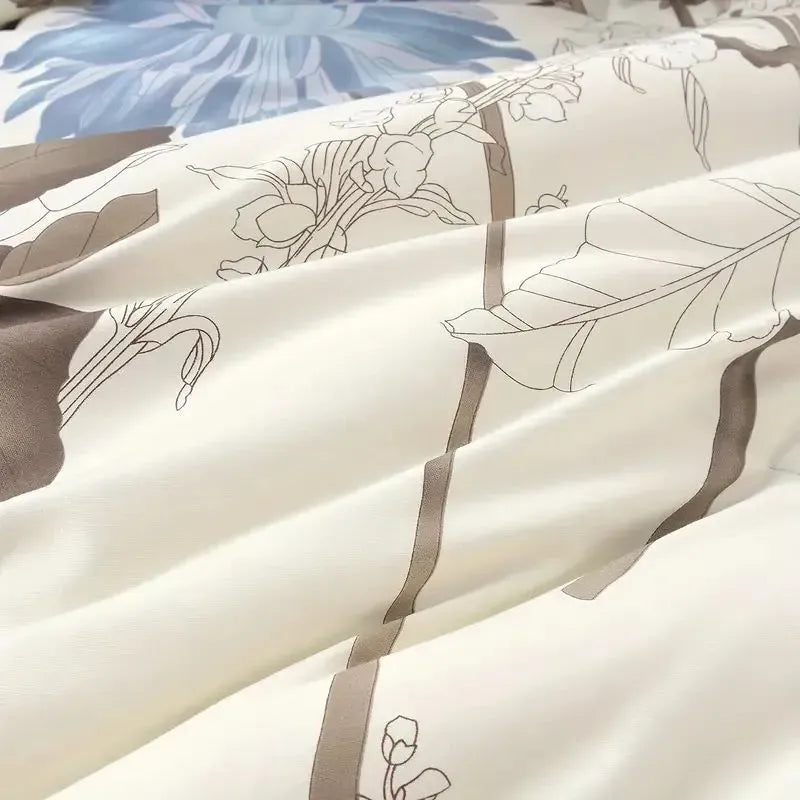 Floral Duvet Cover Set Twin Queen Size Soft Microfiber Zipper Closure Bedding