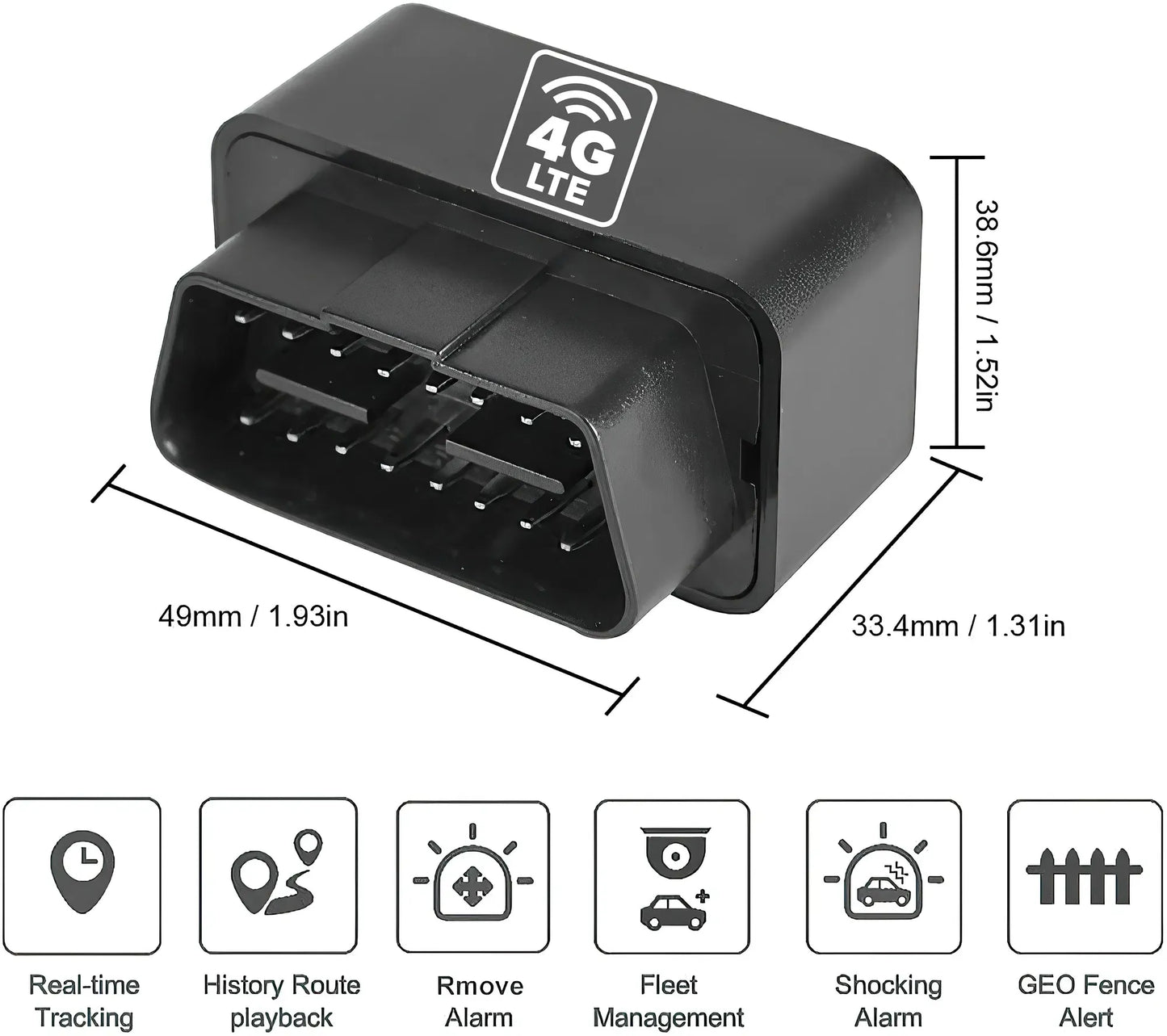 OBD2 GPS Tracker Real Time Car Truck Vehicle Tracking Device 4G OBD II + $5 SIM