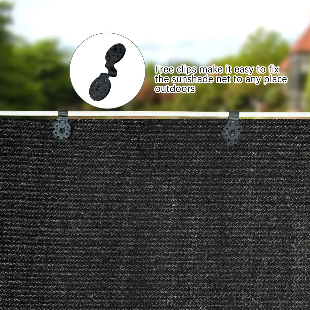 10x10ft Black Shade Cloth Garden Sun Shade Net Greenhouse Plant Cover Clips
