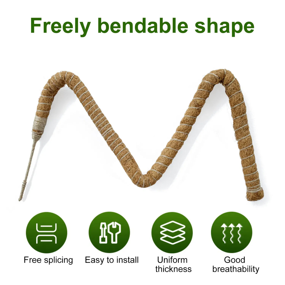 2 Pack 25.2in Bendable Coco Coir Moss Pole Monstera Pothos Plant Support Stakes